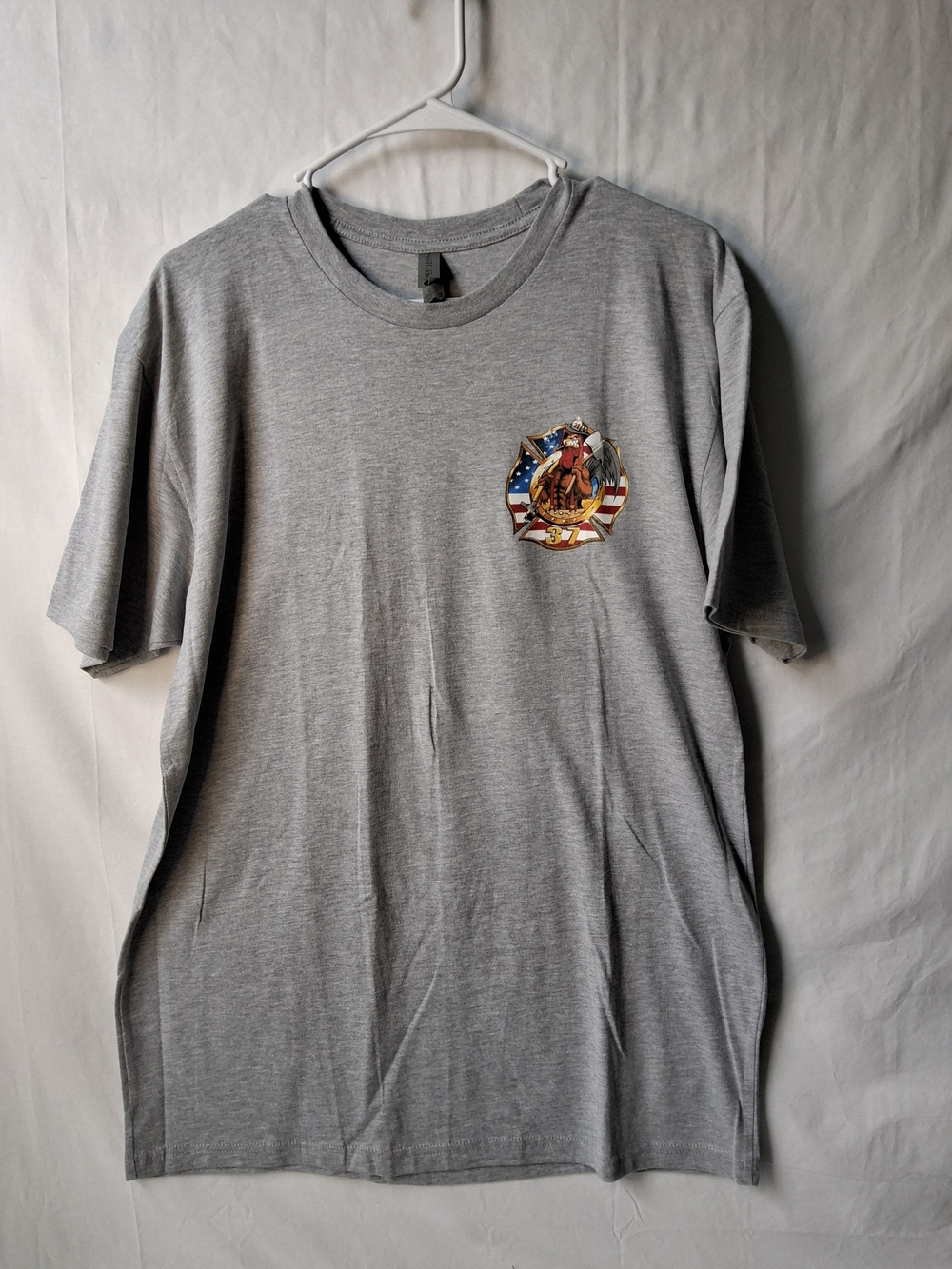 Miami Dade Fire Rescue Grey Short Sleeve Tee with Patriotic Chest Graphic